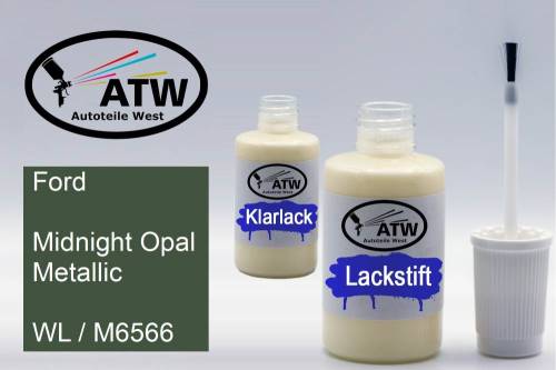 Ford, Midnight Opal Metallic, WL / M6566: 20ml Lackstift + 20ml Klarlack - Set, von ATW Autoteile West.